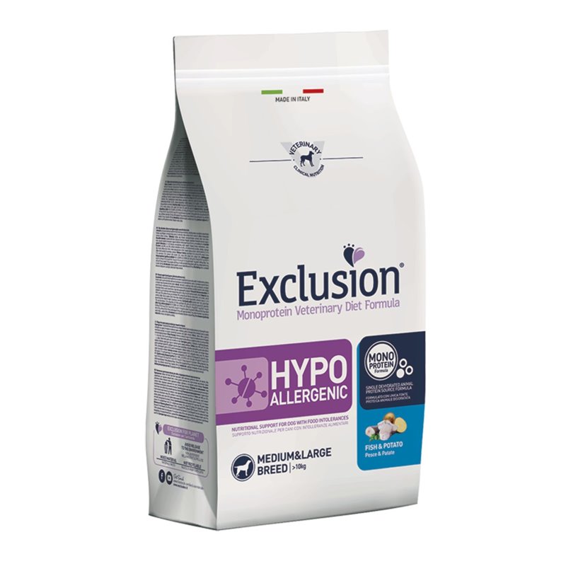 EXCLUSION DIET HYPOALLERGENIC PESCE E PATATE SMALL 2 KG