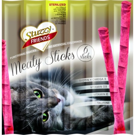 STUZZY FRIENDS CAT MEATY STICKS STERILIZED POLLO X6