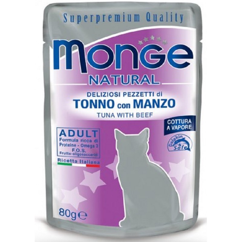 MONGE NATURAL BUSTE TONNO E MANZO GR 80 