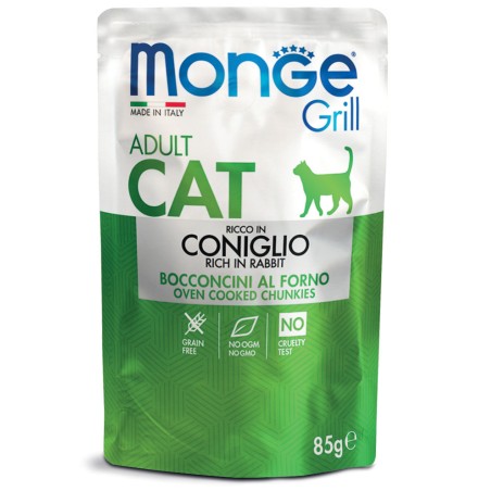 MONGE GRILL BUSTE CAT ADULT CONIGLIO 85 GR