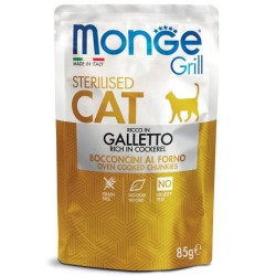 MONGE GRILL BUSTE CAT STERILIZZATO GALLETTO 85 GR