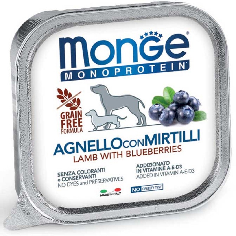 MONGE MONOPROTEICO FRUIT AGNELLO MIRTILL GR 150