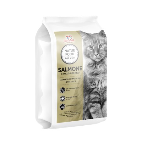 NATUR FOOD CAT ADULT SALMONE E POLLO CON RISO 2 KG